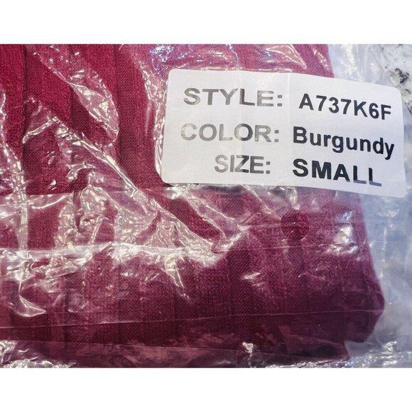 After Market Anthropologie Red Burgundy Pleated Midi Skirt Side Slits Size Small - Picture 7 of 7